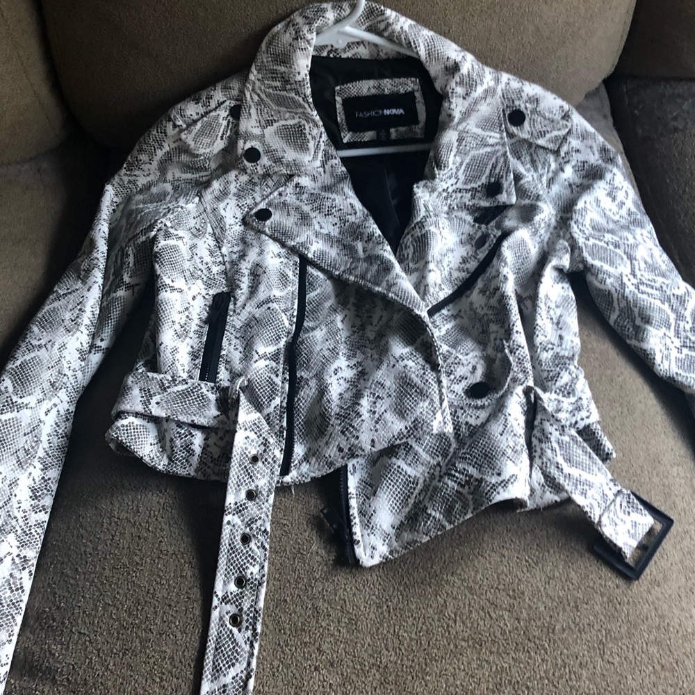 fashion nova snakeskin leather jacket